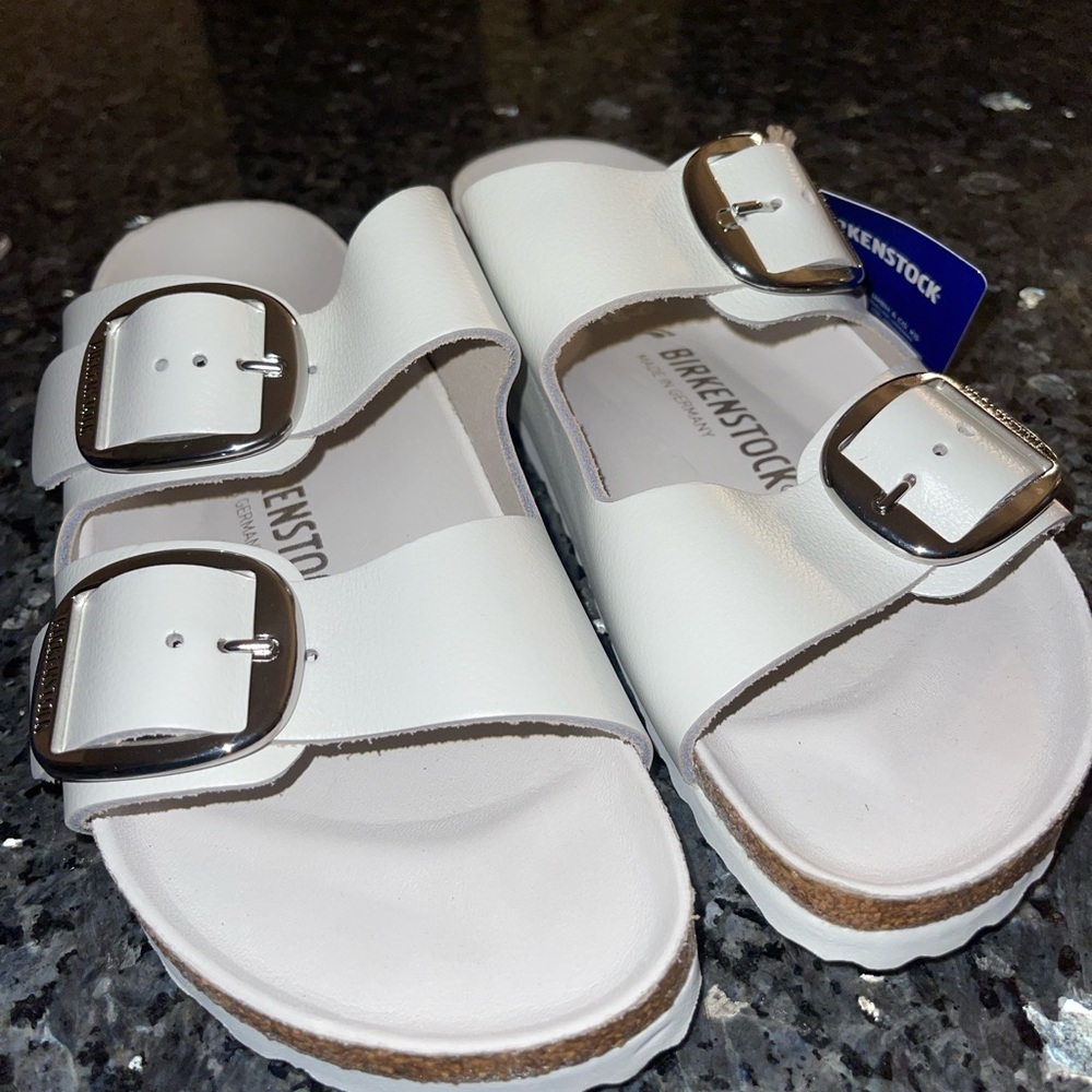 Birkenstocks WHITE BIG BUCKLE 39 SALE